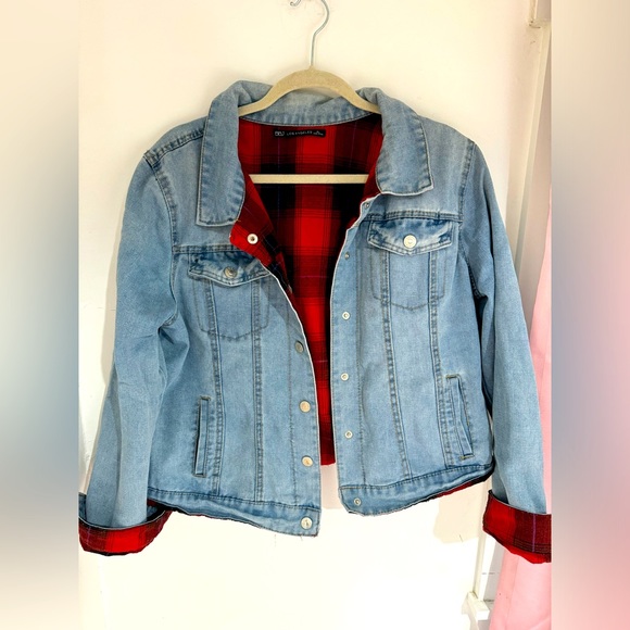 BBJ Los Angeles Jackets & Blazers - BBJ Los Angeles size XL Plaid Lined Jean Jacket